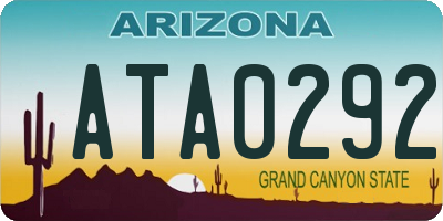 AZ license plate ATA0292