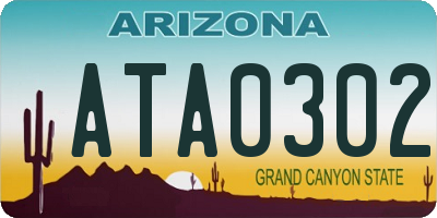 AZ license plate ATA0302