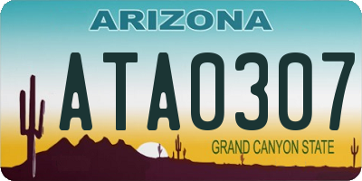 AZ license plate ATA0307