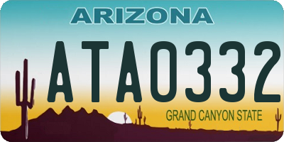 AZ license plate ATA0332