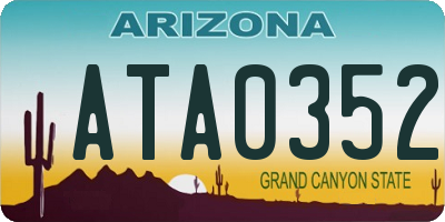AZ license plate ATA0352