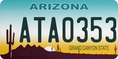 AZ license plate ATA0353