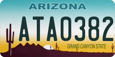 AZ license plate ATA0382