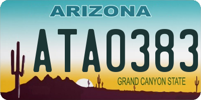 AZ license plate ATA0383