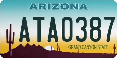 AZ license plate ATA0387