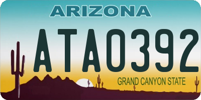 AZ license plate ATA0392