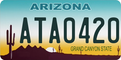 AZ license plate ATA0420