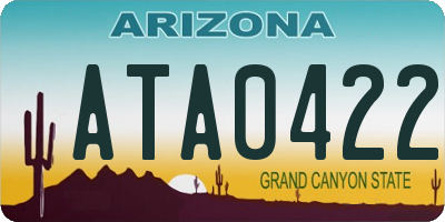 AZ license plate ATA0422