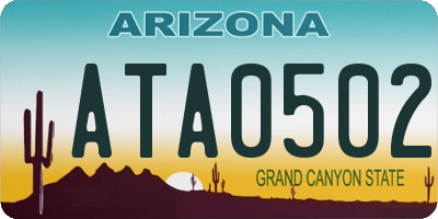 AZ license plate ATA0502