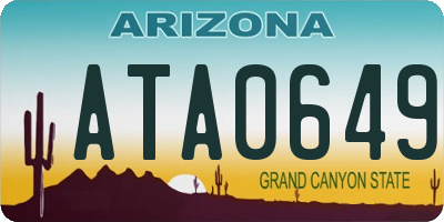 AZ license plate ATA0649