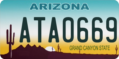 AZ license plate ATA0669