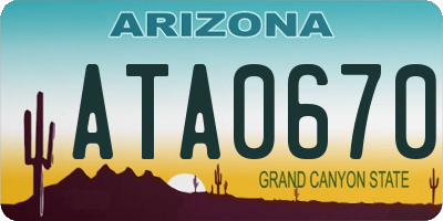 AZ license plate ATA0670
