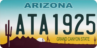 AZ license plate ATA1925