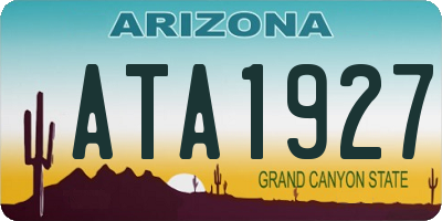 AZ license plate ATA1927