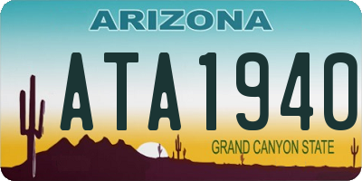 AZ license plate ATA1940