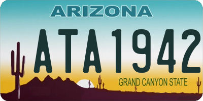 AZ license plate ATA1942