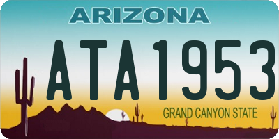 AZ license plate ATA1953