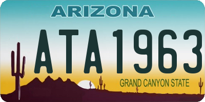 AZ license plate ATA1963