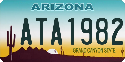 AZ license plate ATA1982