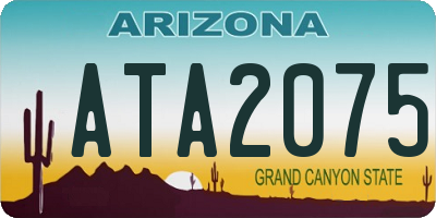 AZ license plate ATA2075