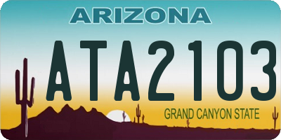 AZ license plate ATA2103