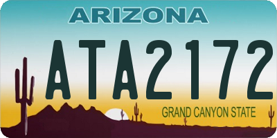 AZ license plate ATA2172
