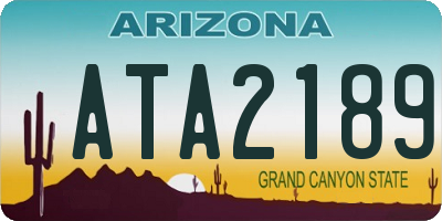 AZ license plate ATA2189