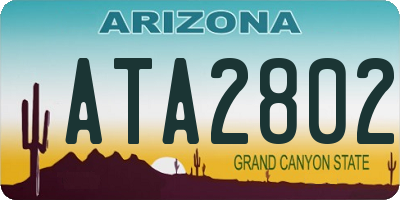 AZ license plate ATA2802