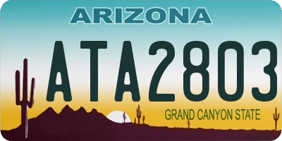 AZ license plate ATA2803