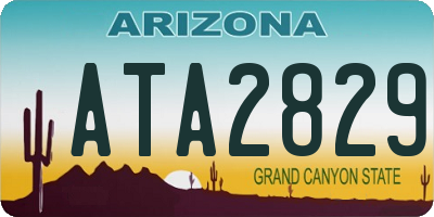 AZ license plate ATA2829