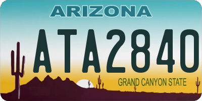 AZ license plate ATA2840