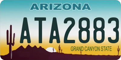 AZ license plate ATA2883