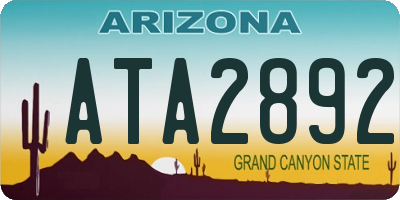 AZ license plate ATA2892