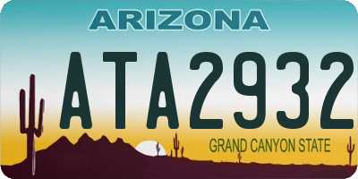 AZ license plate ATA2932