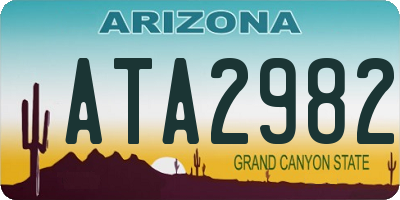 AZ license plate ATA2982