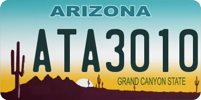 AZ license plate ATA3010
