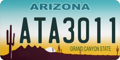 AZ license plate ATA3011