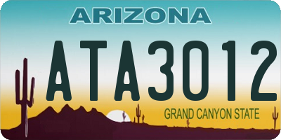 AZ license plate ATA3012