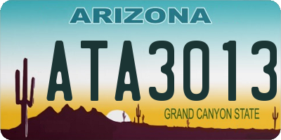 AZ license plate ATA3013