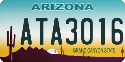 AZ license plate ATA3016