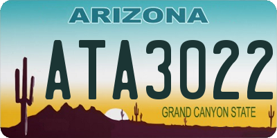 AZ license plate ATA3022
