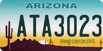 AZ license plate ATA3023