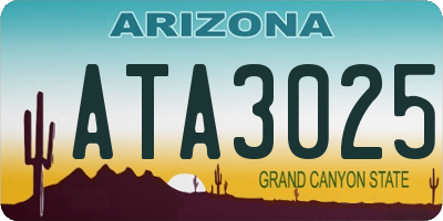 AZ license plate ATA3025