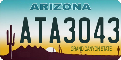 AZ license plate ATA3043