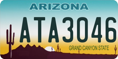 AZ license plate ATA3046