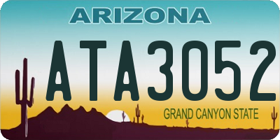 AZ license plate ATA3052