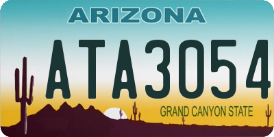 AZ license plate ATA3054