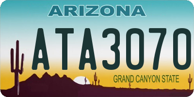 AZ license plate ATA3070