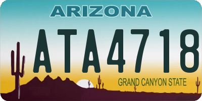 AZ license plate ATA4718
