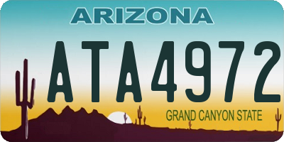 AZ license plate ATA4972